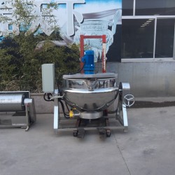 供應眾惠牌100L電加熱可傾斜帶攪拌刮底攪拌夾層鍋